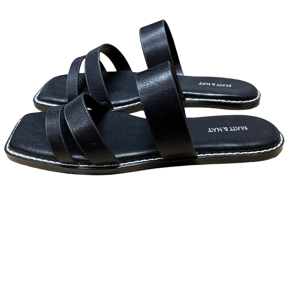 Matt & Nat Slide Sandal Womens Size US 8 UK 6 EU 39 ANZU Vegan Black New in Box